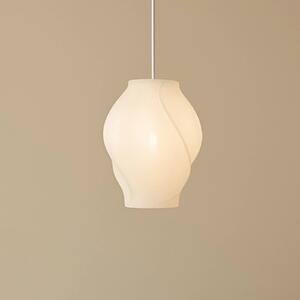 Lampa wisząca Tovina Lucande, możliwość ściemniania, biały / opal, salon / jadalnia, tkanina / materiał / jedwab, skandynawski