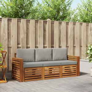 Zestaw mebli ogrodowych z litego drewna akacjowego - nowoczesna sofa modułowa z poduszkami