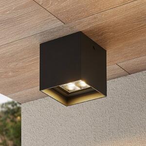 Lampa sufitowa LED Lindby Eveta, 10 cm, antracyt, aluminium, IP65 Eveta, czarny, aluminium, nowoczesny