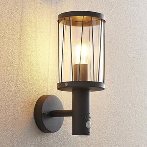 Lampa zewnętrzna z czujnikiem ruchu Yonan Lindby, czarny, stal szlachetna, nowoczesny