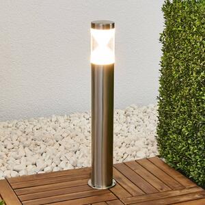 Lindby Słupek oświetleniowy LED Fabrizio, wysokość 56 cm, stal nierdzewna Fabrizio, aluminiowy / szary / cynkowy, stal szlachetna, nowoczesny