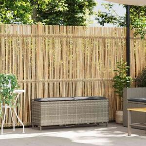 Ławka ogrodowa z poduszką jasnoszara 110x30x40,5 cm polirattan
