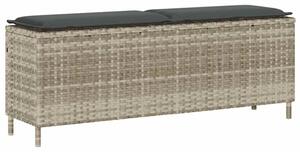 Ławka ogrodowa z poduszką jasnoszara 110x30x40,5 cm polirattan
