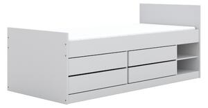 Łóżko dziecięce Gerio 90x200 cm z szufladami - biały