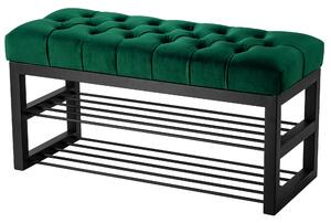 Ławka Pikowana do przedpokoju Industrialna SHELF VELVET - LOFT