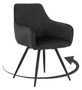 MebleMWM Krzesło obrotowe DC0084-6 | welur | czarne