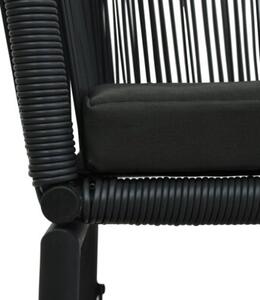 Krzesła ogrodowe, 2 szt., czarne, rattan pe