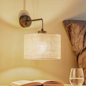 Kinkiet Juta TK Lighting, możliwość ściemniania, salon / jadalnia, tkanina / materiał / jedwab