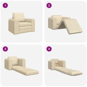 Sofa bed kremowy 98 x 71 x 83 cm tkanina