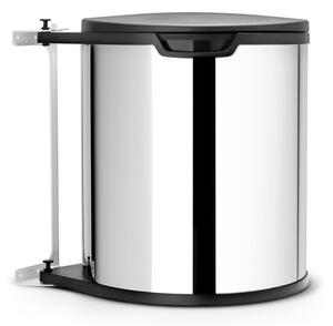 Stalowy kosz na śmieci do zabudowy w kolorze srebra z połyskiem 15 l – Brabantia