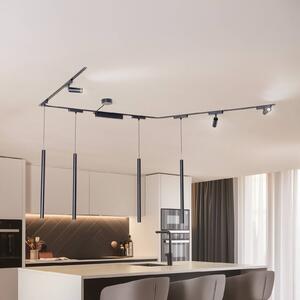 System szynowy Lumaro,spoty,lampa wisząca,7-punktowa,czarny,48V,ściemniany Lumaro 48V Lindby, możliwość ściemniania, czarny, salon / jadalnia, aluminium, nowoczesny