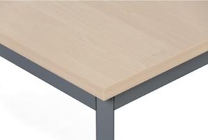 Stół do jadalni TRIVIA, ciemnoszara konstrukcja, 1600 x 800 mm, brzoza
