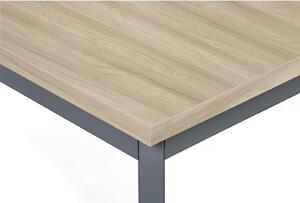 Stół do jadalni TRIVIA, ciemnoszara konstrukcja, 800 x 800 mm, dąb naturalny