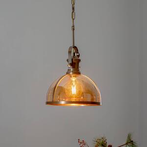 Avonni Żyrandol AV-5063-1E z kloszem szklanym, antyczny złoty
