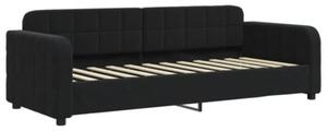 Sofa rozsuwana, czarna, 80x200 cm, aksamit