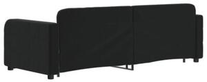 Sofa rozsuwana, czarna, 80x200 cm, aksamit