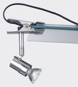 Fabas Luce Lampka z klipsem Alice, aluminiowy / szary / cynkowy, salon / jadalnia, metal, nowoczesny