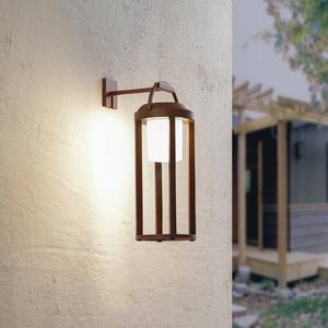 Lucande 2 w 1 LED-Solar-kinkiet Tilena, rdza, okrągła, aluminium Tilena Lucande, możliwość ściemniania, czarny, aluminium, nowoczesny