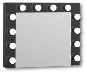 Lustro z 12 Å¼arÃ³wkami LED idealne do toaletki czarne
