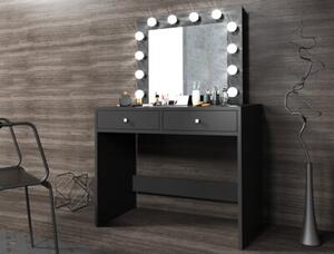 Lustro z 12 Å¼arÃ³wkami LED idealne do toaletki czarne