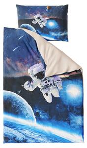 Pościel 3D ASTRONAUT niebieska + poszewka na poduszkę 40x40 cm gratis Rozmiar pościeli: 70 x 90 cm | 140 x 200 cm