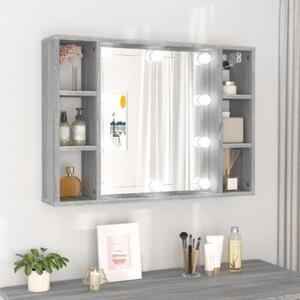 Szafka z lustrem i LED, szary dÄ b sonoma, 76x15x55 cm