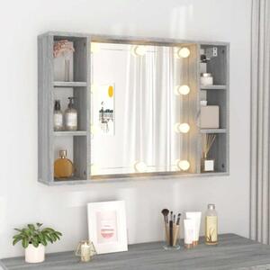 Szafka z lustrem i LED, szary dÄ b sonoma, 76x15x55 cm