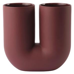 Muuto - Kink Vase H26,3 Deep Czerwony