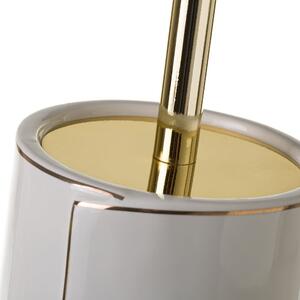 Biała ceramiczna szczotka do WC Gold Lining – Casa Selección