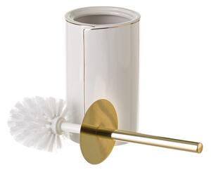Biała ceramiczna szczotka do WC Gold Lining – Casa Selección