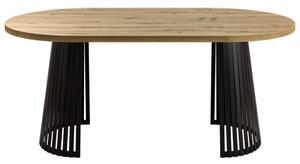 Stół Amalfi z blatem w kształcie owalu drewniany metalowe nogi nowoczesny