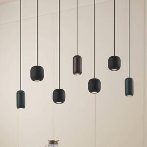 Lampa wisząca Narion Lucande, liniowa, czarna/brązowa/zielona, 7-punktowa