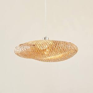 Lampa wisząca Eleane Lindby, możliwość ściemniania, jasne drewno, salon / jadalnia, drewno, dworkowy / rustykalny
