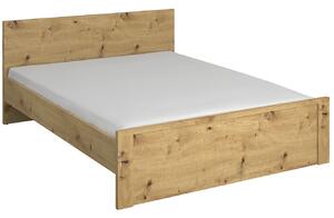 Małżeńskie łóżko z materacem 160x200 dąb artisan - Basani 20X