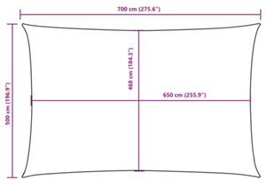 Prostokątny żagiel ogrodowy, tkanina oxford, 5x7 m, terakota