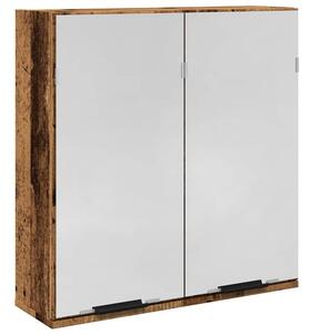 Szafka łazienkowa z lustrem, stare drewno, 64x20x66,5 cm