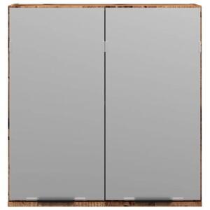 Szafka łazienkowa z lustrem, stare drewno, 64x20x66,5 cm