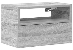 Wisząca minimalistyczna szafka nocna szary dąb sonoma E5-M75