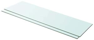 Półki, 2 szt., szklany, przezroczysty panel, 100 x 30 cm