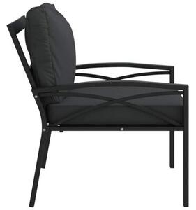 Krzesła ogrodowe z szarymi poduszkami, 2 szt, 68x76x79 cm, stal