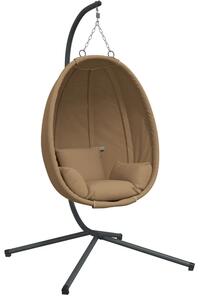 Wiszące krzesło kokon ze stojakiem w kolorze taupe N1-L10