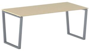 Biurko PRIMO IMPRESS, 180x90 cm, szaro-srebrna podstawa, brzoza