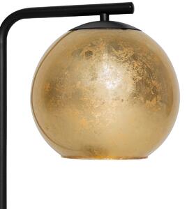 Designerska lampa stołowa czarna ze złotym szkłem - Bert Oswietlenie wewnetrzne