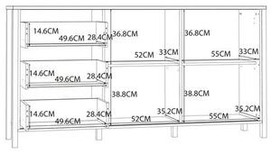 Komoda drewniana z lamelami T8-R78