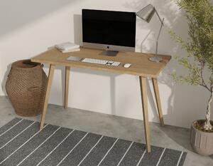 Proste biurko minimalistyczne bez szuflad, stół biurowy drewniany pod komputer