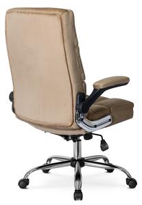 Beżowy pikowany fotel gabinetowy obrotowy - Mevo 3X