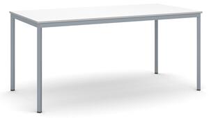 Stół do jadalni, 1600 x 800 mm, blat biały, podstawa ciemnoszara