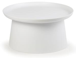 Plastikowy stolik kawowy FUNGO, średnica 700 mm, biały