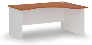 Ergonomiczne biurko PRIMO WHITE, 160x120 cm, prawe, biały/czereśnia