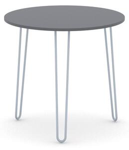 Okrągły stół jadalniany SPIDER, średnica 80 cm, szaro-srebrna podstawa, grafit